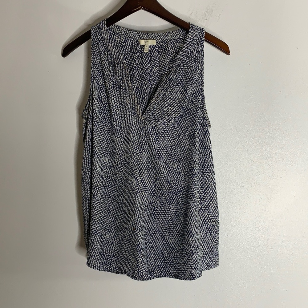 Joie blue‎ abs white silk sleeveless blouse